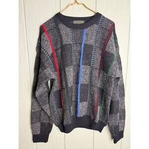 Vintage Croft & Barrow Coogi-Style 90s Textured Knit Sweater – Men’s L
